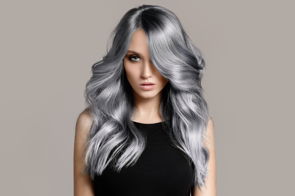Gray Hair with Frosted Blond Balayage - wide 4